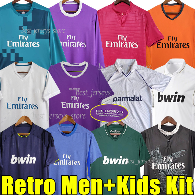 ReAl Retro Soccer Jerseys Finals Football Shirt MaDrIdS GUTI BENZEMA SEEDORF CARLOS RONALDOs KAKA 03 04 06 07 11 13 14 15 16 17 18 ZIDANE RAUL Vintage BALE men kids kits