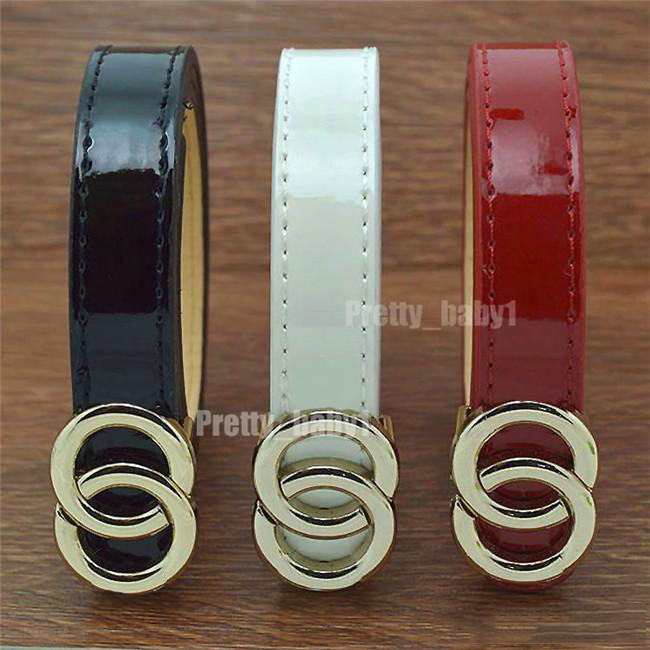 Kids Belts Super Thin Belt Shiny Leather for Girls Boys Fashion Classic Golden Buckle Waistbands Teenager Women Children Elegant waistbelts