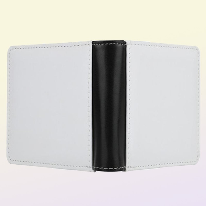 Sublimation Blank DIY PU Double Side Foldable Clutch Wallet For Women Men Creativity Thermal Transfer Printing Purse Q188
