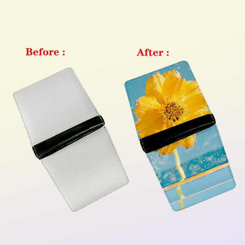 Sublimation Blank DIY PU Double Side Foldable Clutch Wallet For Women Men Creativity Thermal Transfer Printing Purse Q188
