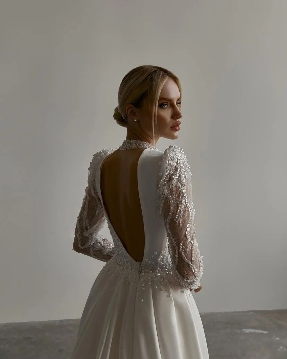 Gorgeous Pearls Mermaid Wedding Dress Sequins High Neck Bridal Gowns With Overskirts Custom Made Bride Dresses Vestido De Novia 0219
