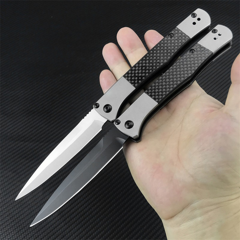 Higher Quality BM 4170BK Fact Assisted Folding S90V DLC Spear Point Blade Aluminum Handles with Carbon Fiber Inlays Portable Outdoor Hunting Pocket Kn