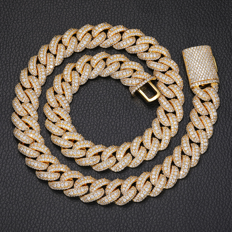 Necklace moissanite chain cuban link chaindesigner jewelry Pendant Rose Gold Custom Made Name Clasp Miami VVS Moissanite Diamond iced out