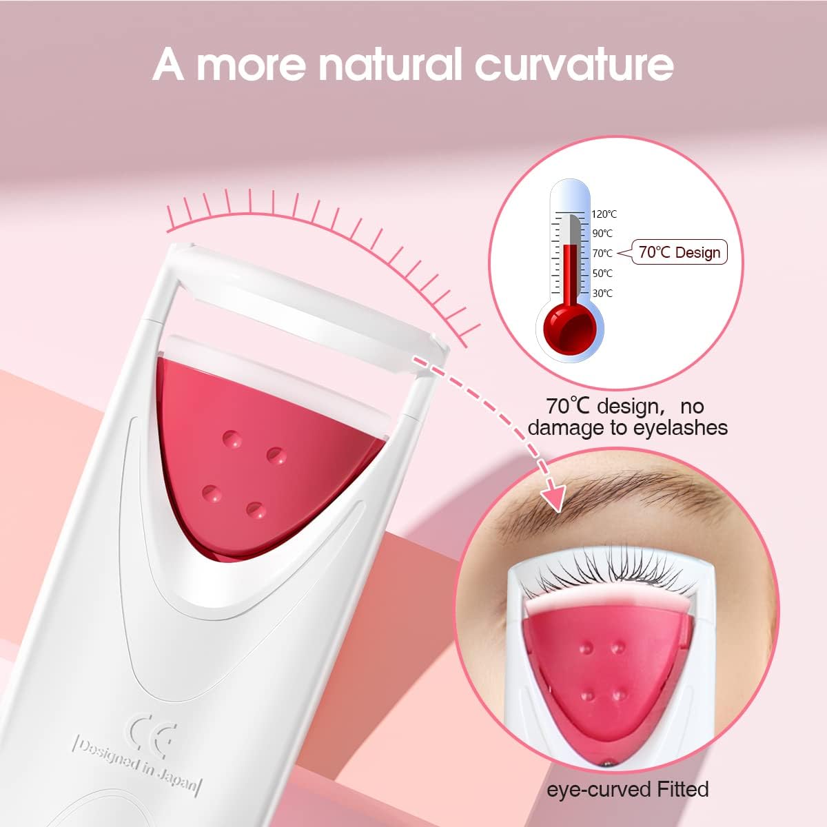 US stock TOUCHBeauty Professional Heated Eyelash Curler with Silicone Refill Pad Curling Tool for Women Long Lasting Naturally Eyelashes TB-2003A