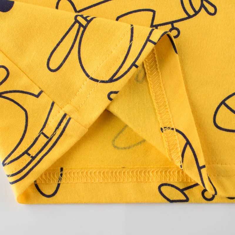 T-shirts 2-8T Boys T Shirt Summer Top Cotton Tee airplane Print Tshirt Toddler Kid Clothes Short Sleeve Cute Sweet Children OutfitL24729