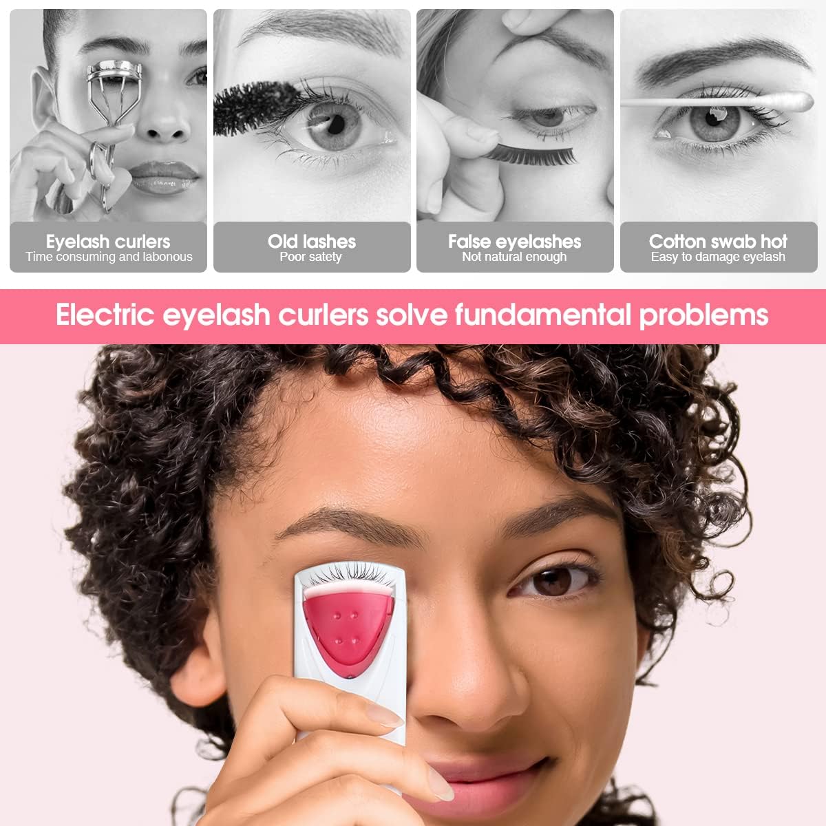US stock TOUCHBeauty Professional Heated Eyelash Curler with Silicone Refill Pad Curling Tool for Women Long Lasting Naturally Eyelashes TB-2003A