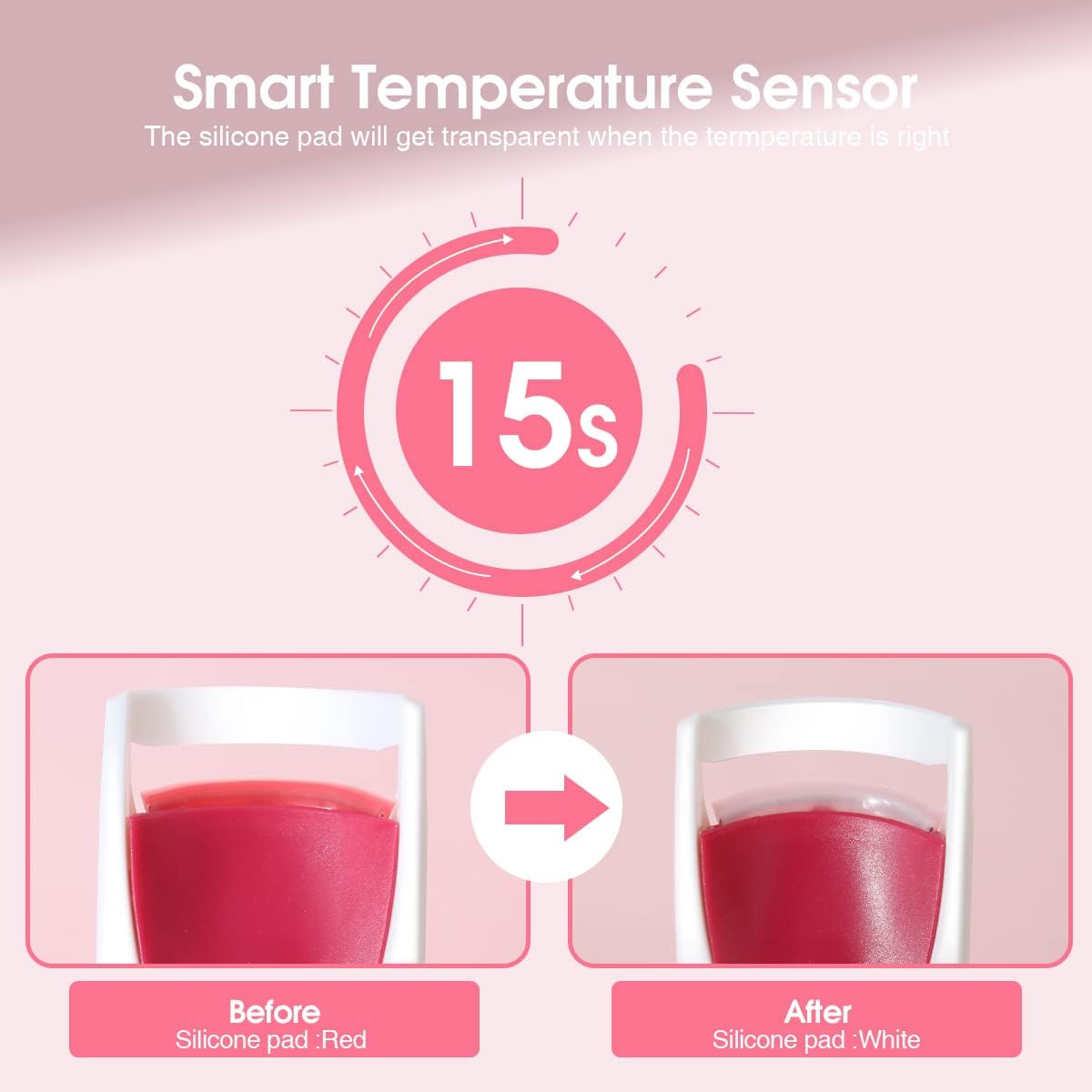 US stock TOUCHBeauty Professional Heated Eyelash Curler with Silicone Refill Pad Curling Tool for Women Long Lasting Naturally Eyelashes TB-2003A