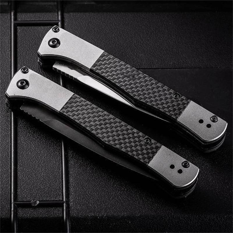 Higher Quality BM 4170BK Fact Assisted Folding S90V DLC Spear Point Blade Aluminum Handles with Carbon Fiber Inlays Portable Outdoor Hunting Pocket Kn