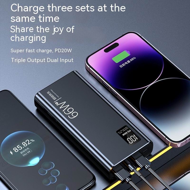 New 30000mAh Power Bank 66W Super Fast Charging For iPhone 13 14 Huawei Xiaomi Samsung PD 20W External Battery Charger Powerbank