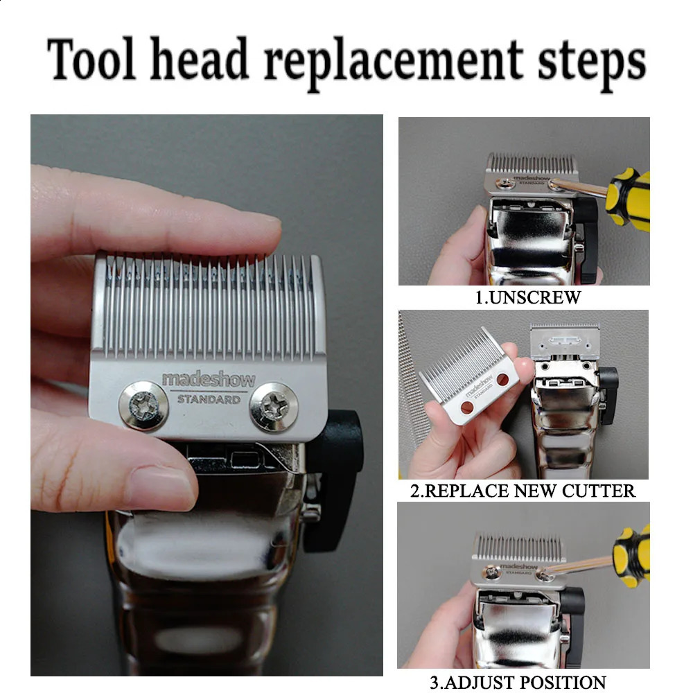 Madeshow M5F M10 Original Clippers Blades Stainless Steel Hair Clipper Hair Trimmer Replacement Cutter Head barber Accessories 240219