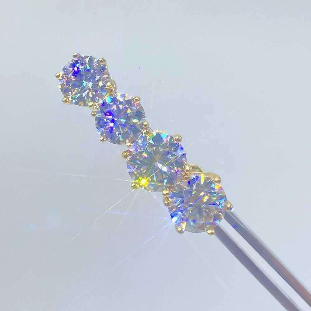 Pass Diamond Tester Classic 6 Prong 925 Sterling Silver Moissanite Screw Back Stud Earrings
