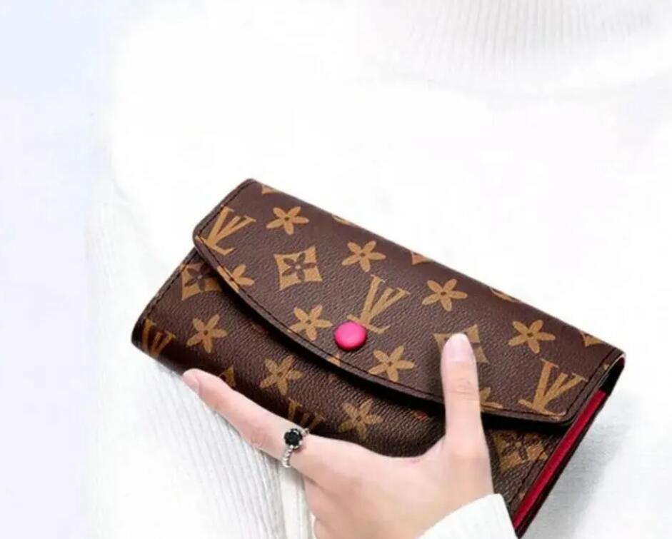Luxurys Designers fashion Genuine Leather Folding Wallet Cute Coin Purse Women's Credit Card Holder Purse Crossbody Bag Comes with an orange box