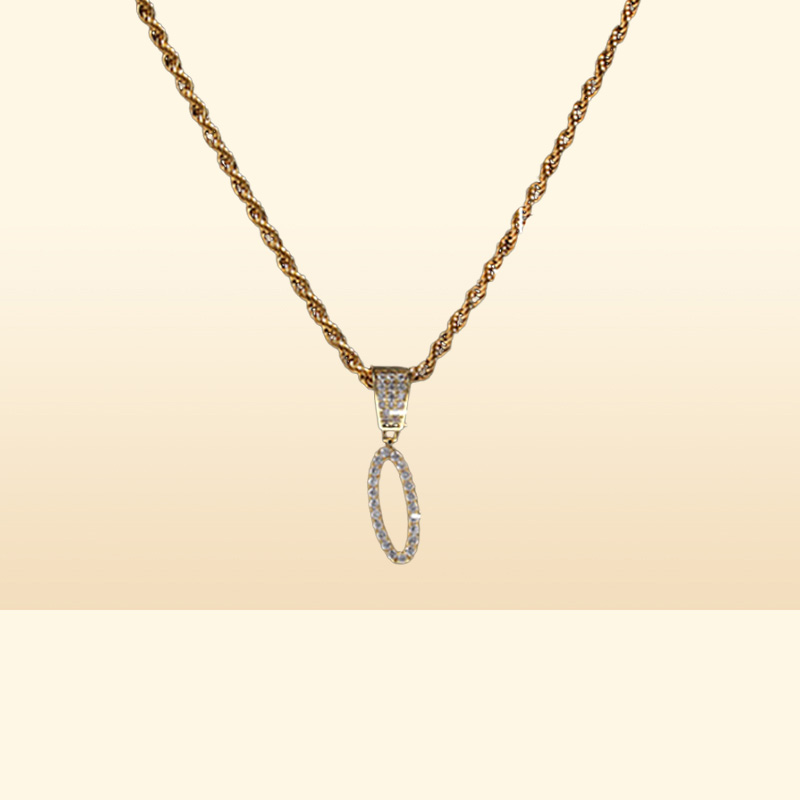 Gold Silver AZ Letters Pendant Necklaces Whos Initial Micro Letter Charm for Men Women with 24inch Rope chain