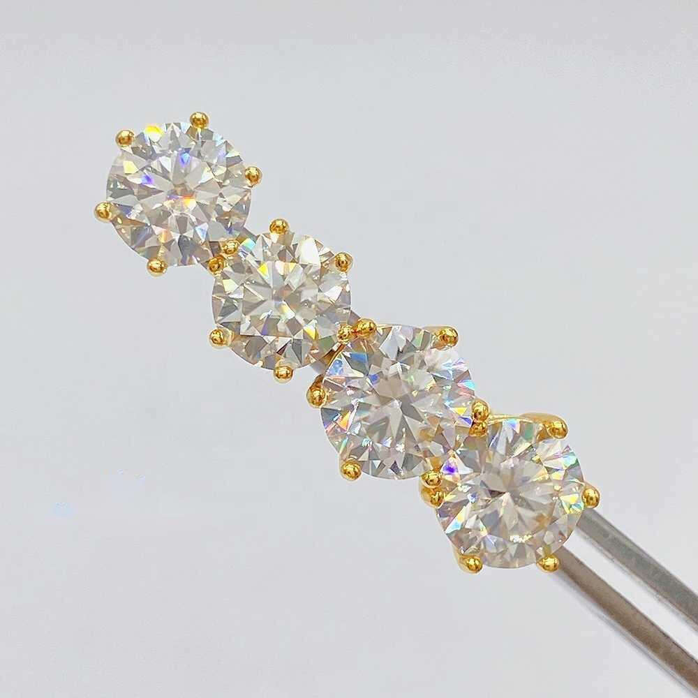 Pass Diamond Tester Classic 6 Prong 925 Sterling Silver Moissanite Screw Back Stud Earrings
