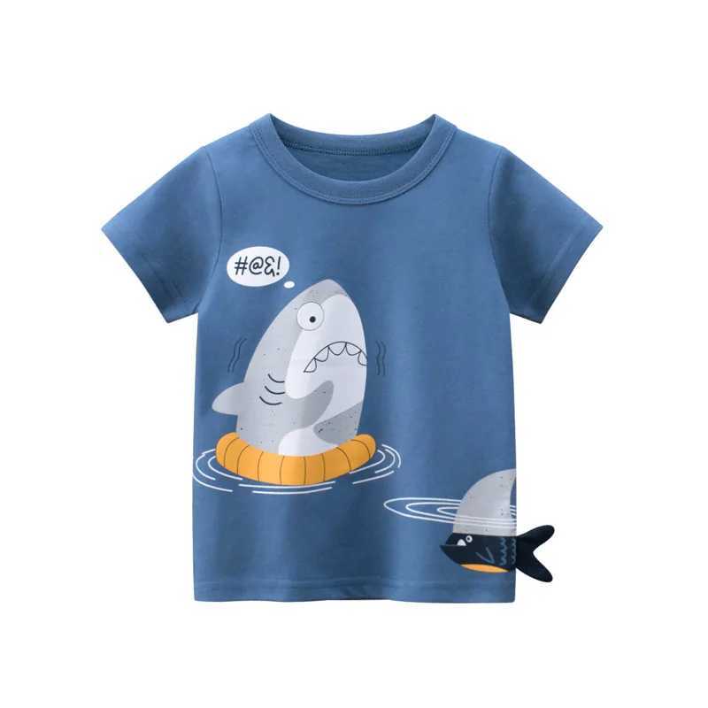 T-shirts 2-8T Cotton Boys T Shirt Toddler Kid Summer Clothes Short Sleeve Infant Top Animals Print tshirt Cute Sweet Children Tee OutfitsL24729