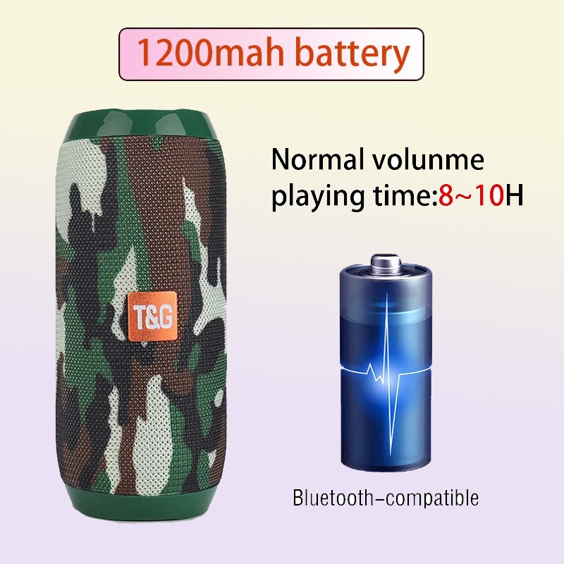 Portable Speaker Wireless Bluetooth compatible Subwoofer Outdoor Waterproof Loudspeaker Stereo Surround Support FM RadioTF for Mob
