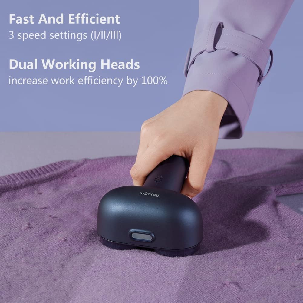 Nesugar Electric Professional Dual-Head Fabric Shaver and Lint Remover and Clothes Shavers with Green Light aided Identification