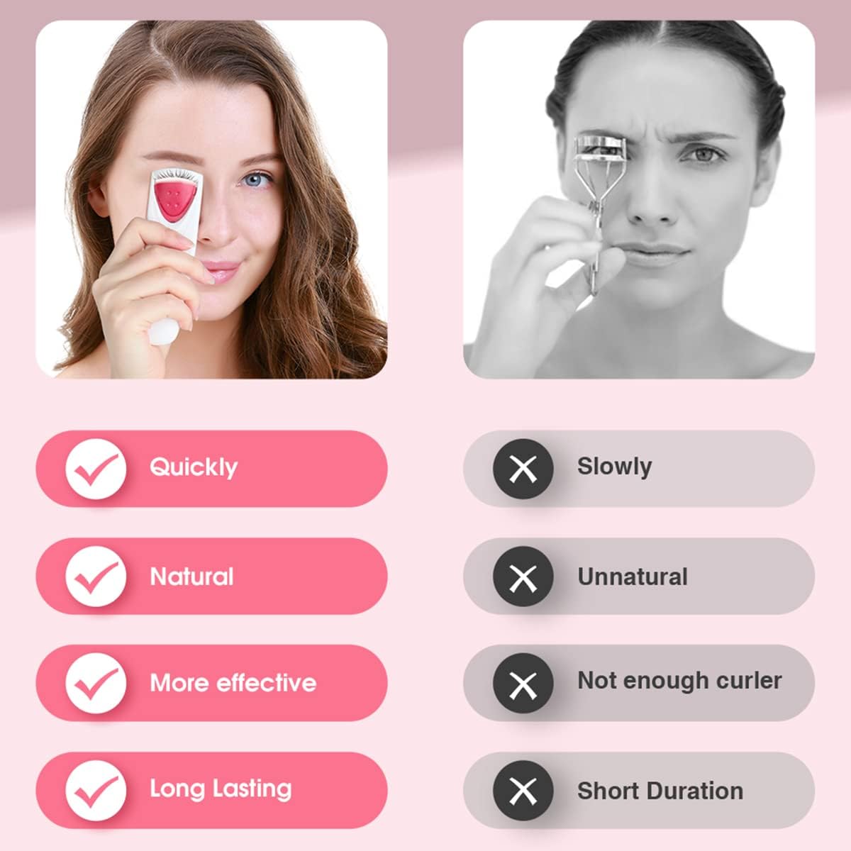 US stock TOUCHBeauty Professional Heated Eyelash Curler with Silicone Refill Pad Curling Tool for Women Long Lasting Naturally Eyelashes TB-2003A