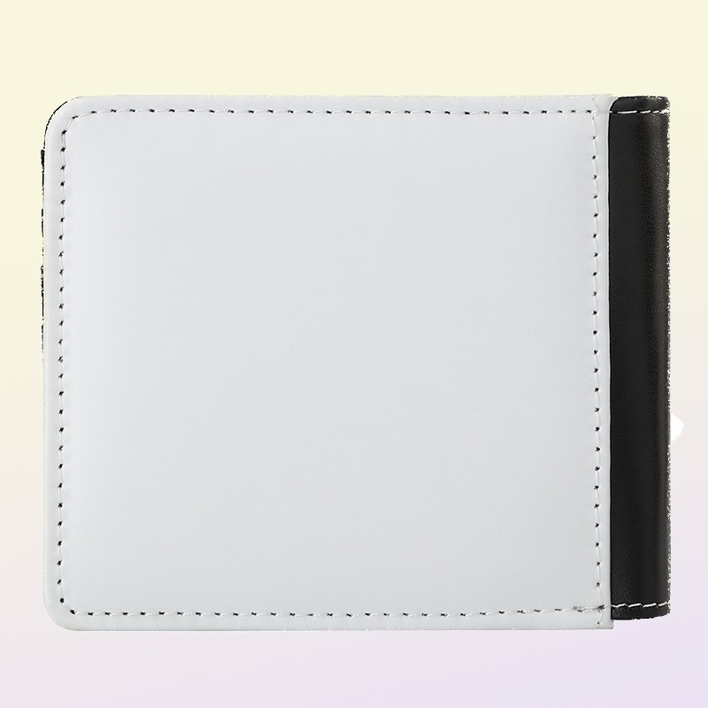 Sublimation Blank DIY PU Double Side Foldable Clutch Wallet For Women Men Creativity Thermal Transfer Printing Purse Q188