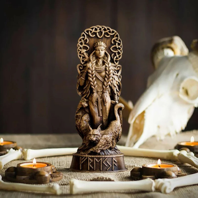 Nordic Gods Odin Sol Loki Carving Resin Sculpture Altar Heathen Asatru Norse Legend Viking God Goddes Home Desk Decoration 240123