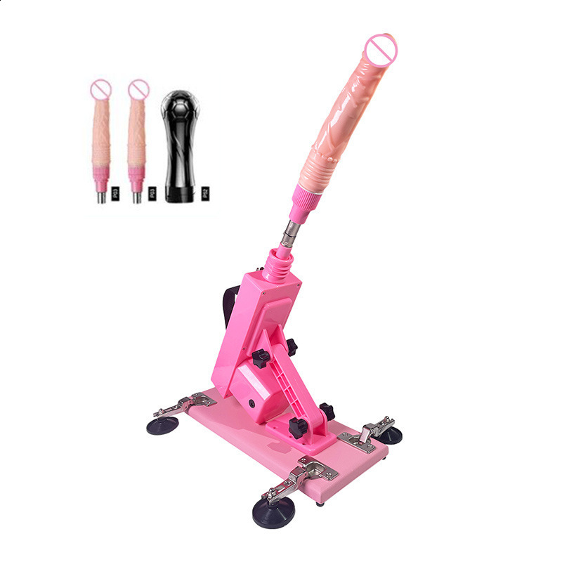 Vibrators ROUGH BEAST Automatic Sex Machine with Big Black Dildo for Women Love Masturbation Pumping Gun Couple Men Toys 230307