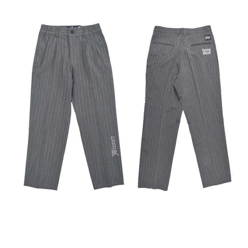 Popping Street Dance Striped Wide Leg Pants Boy Medium Loose Guy Letter Locking Pant Hip Hop Children and Adult Suit Trousers