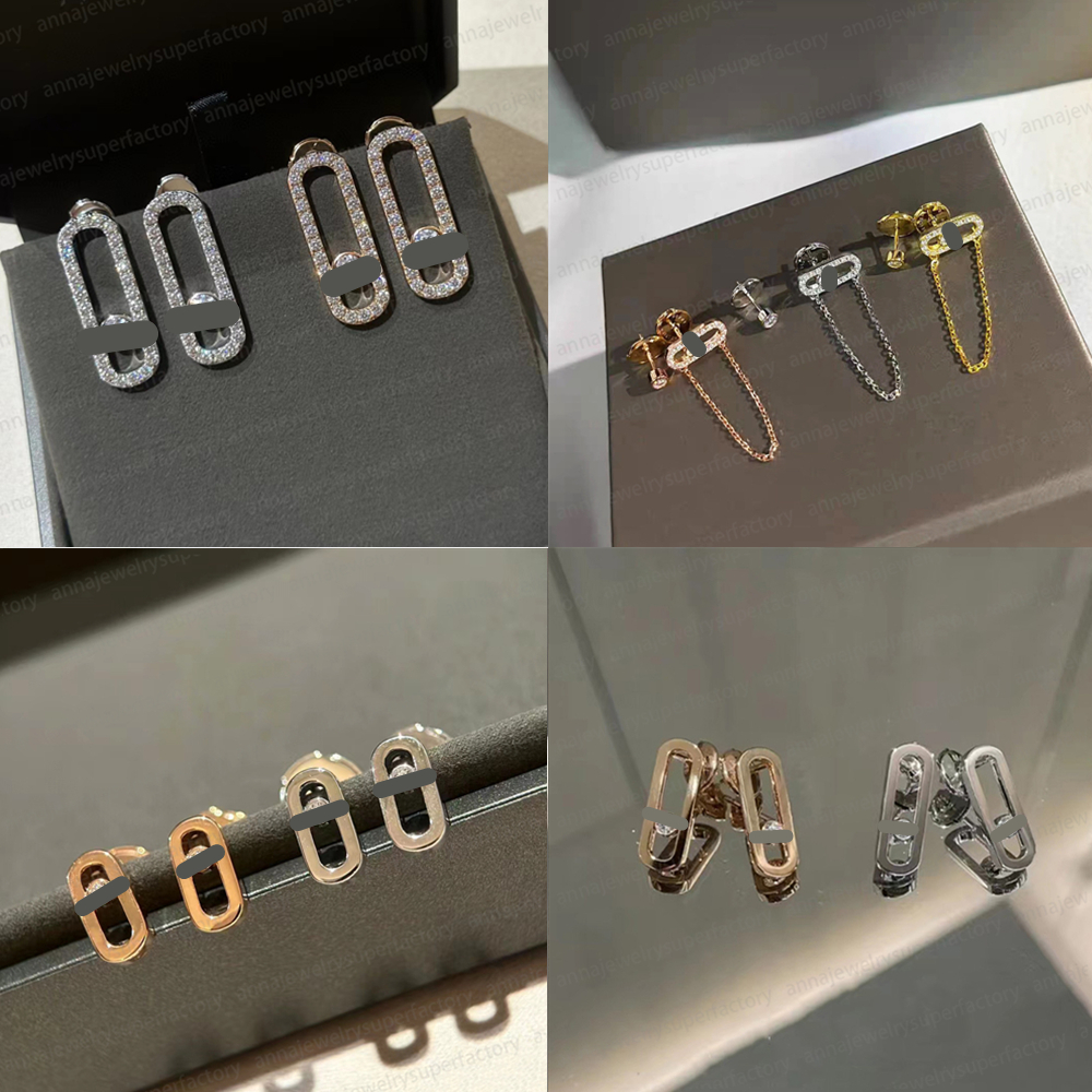 luxury Designer high-quality ear Studs Earrings Single diamond sliding asymmetric earrings Earrings For Women Jewelry Lovers gift