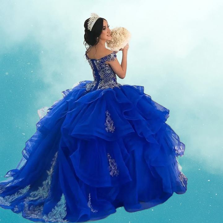 Royal Blue Sweet 16 Quinceanera Dresses Beaded Off Shoulder Vestido De 15 Quinceanera Vestidos Ball Prom Gown