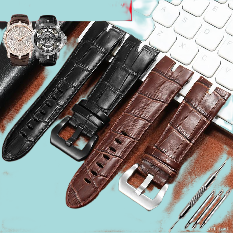 Watch Bands Yopo Genuine Leather Watchband 26mm Black Brown Wristband With Pin Buckle For Series Men039s Accessories