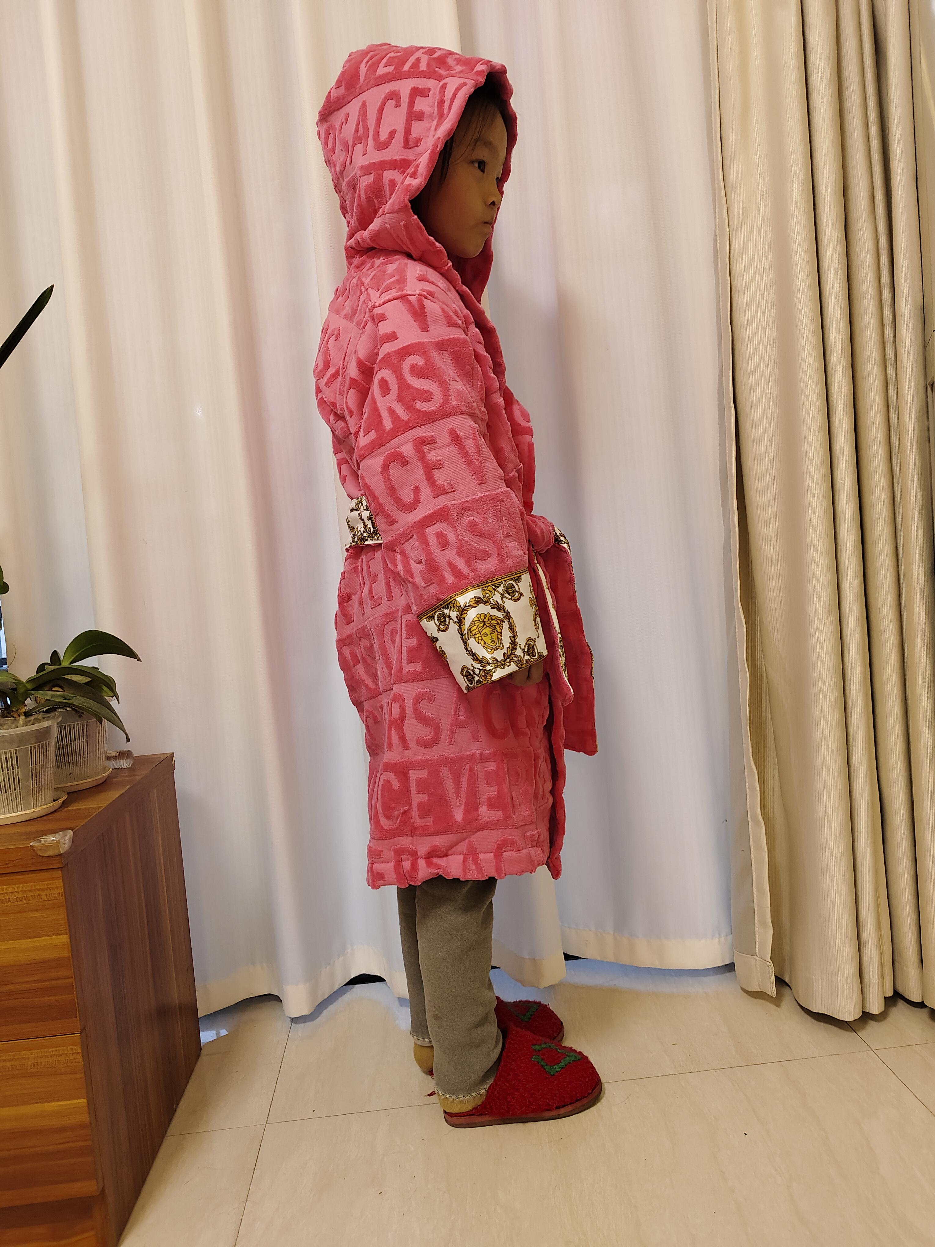 Child Robe Classic Cotton Bathrobe Boys And Girls Sleepwear Kimono Warm Bath Robes Home Wear Unisex Bathrobes One Size