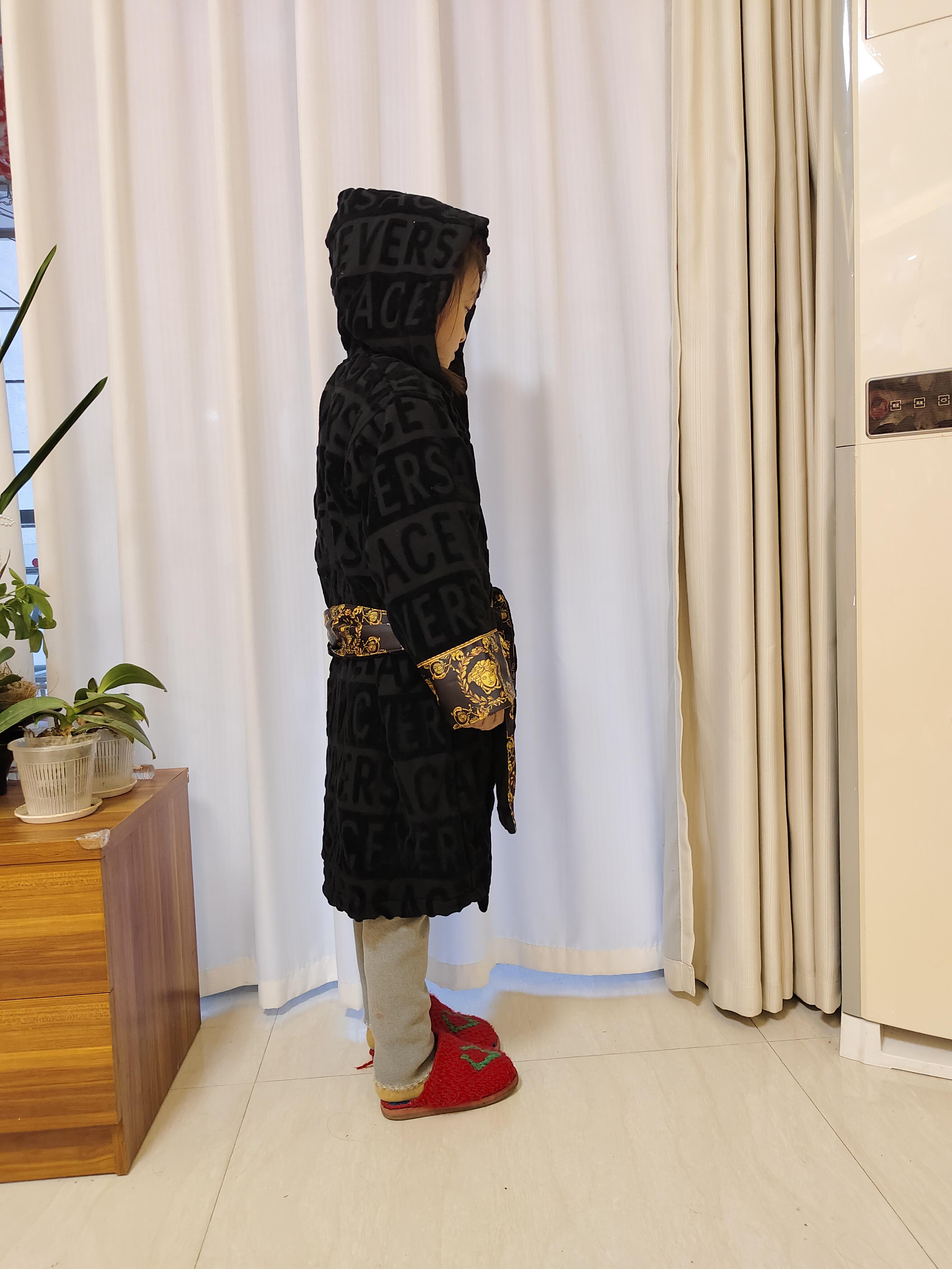 Child Robe Classic Cotton Bathrobe Boys And Girls Sleepwear Kimono Warm Bath Robes Home Wear Unisex Bathrobes One Size