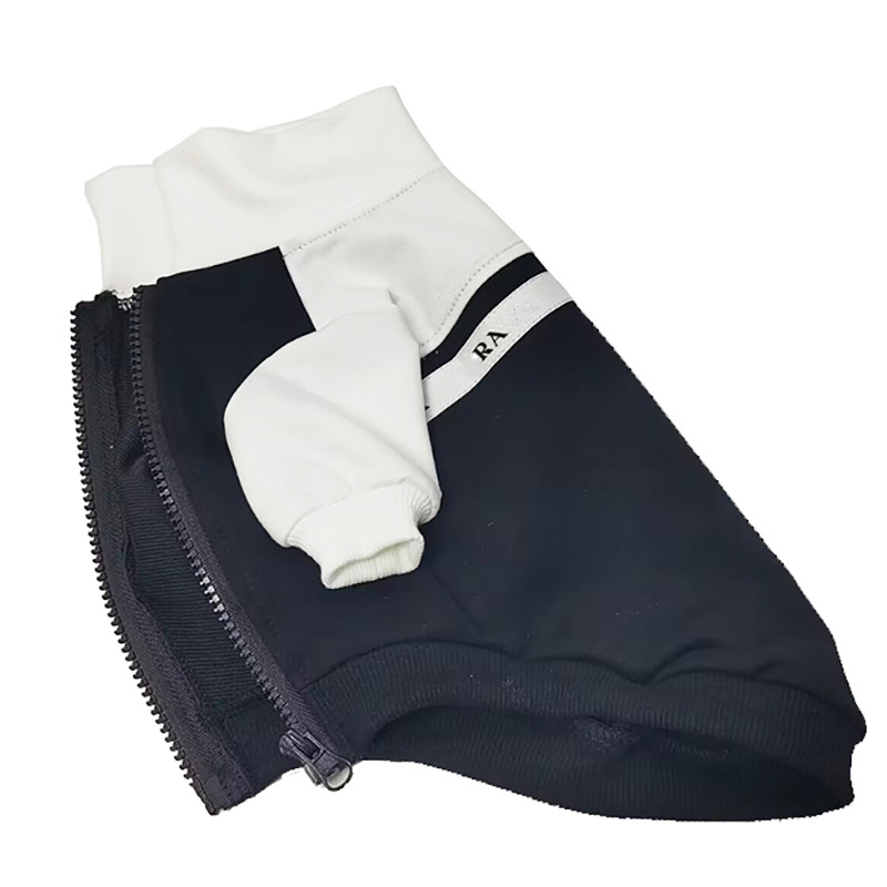 Designer black white patchwork dog with zipper design classic pattern autumn/winter pet hoodie Teddy Schnauzer cat jacket clothing