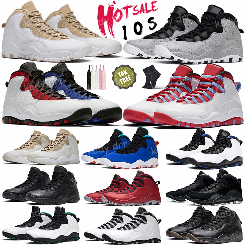 Basketball Shoes 10 Jumpman 10s Men Black Chicago City Flag Bulls Over Broadway Cement Orlando Tinker Seattle Trainers Sneakers Sports Shoe
