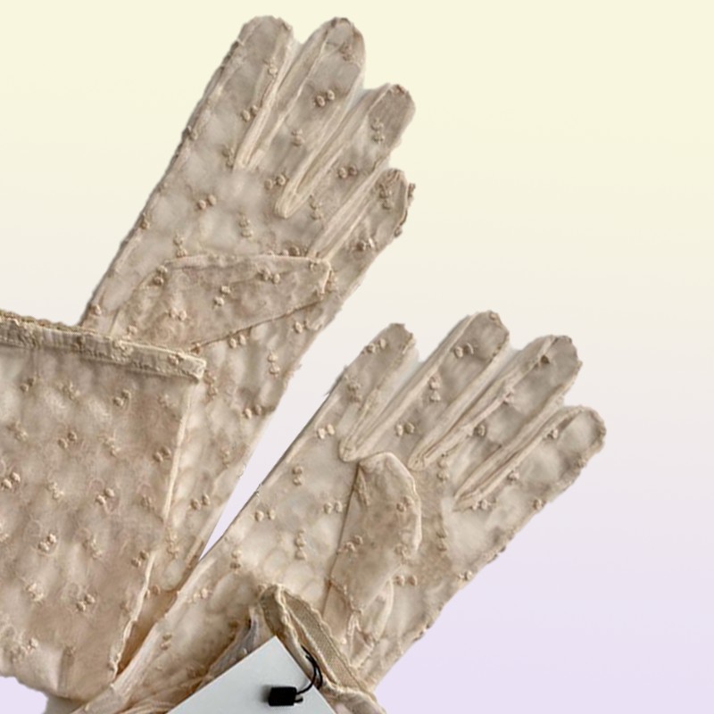 Summer Lace Mesh Gloves Designer Letters Embroidery Mittens Ladies Dance Party Wear Match Gloves Birthday Gift With Box