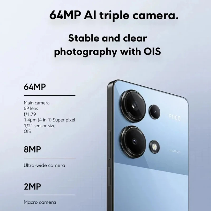 POCO M6 Pro Global Version Helio G99 Ultra 120Hz Flow AMOLED 64MP Triple Camera with OIS 67W turbo charging
