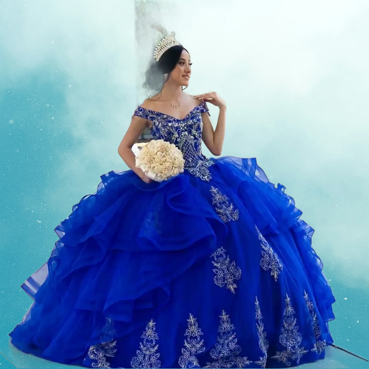 Royal Blue Sweet 16 Quinceanera Dresses Beaded Off Shoulder Vestido De 15 Quinceanera Vestidos Ball Prom Gown
