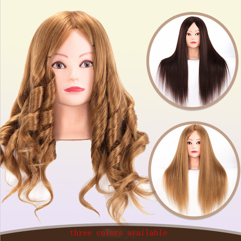 Female Mannequin Training Head 8085 Real Hair Styling Head Dummy Doll Manikin Heads For Hairdressers Hairstyles
