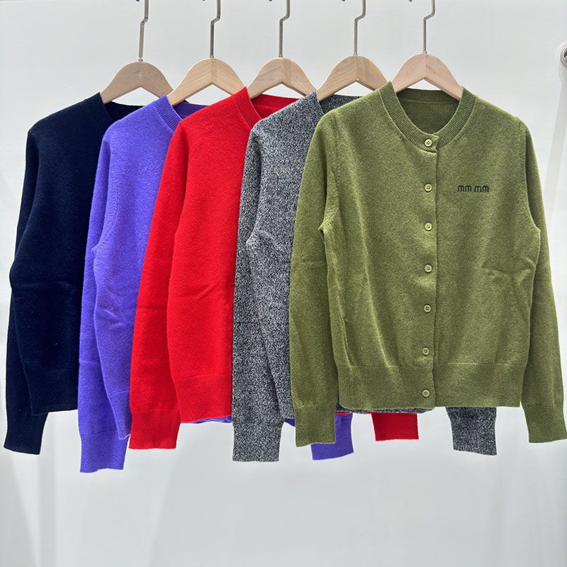 Women Wool Cardigan Jacket Coat Letter Emebroidered Luxury Designer Sweaters Cardigan Spring Casual Elegant Sweater Tops