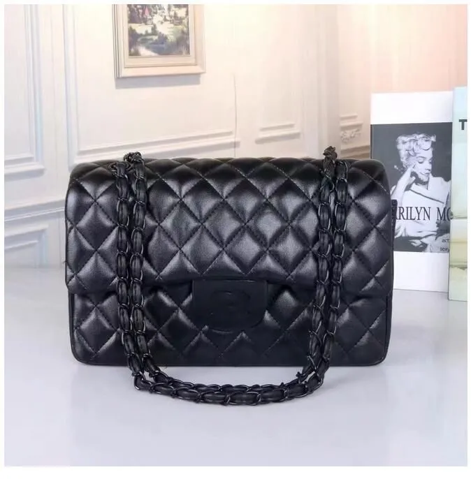 2024 Fashion Handbags Shoulder s Designer Bags Metal Chain Gold Sier Women Handbag Genuine Leather Bag Flip Cover Messe 10A a