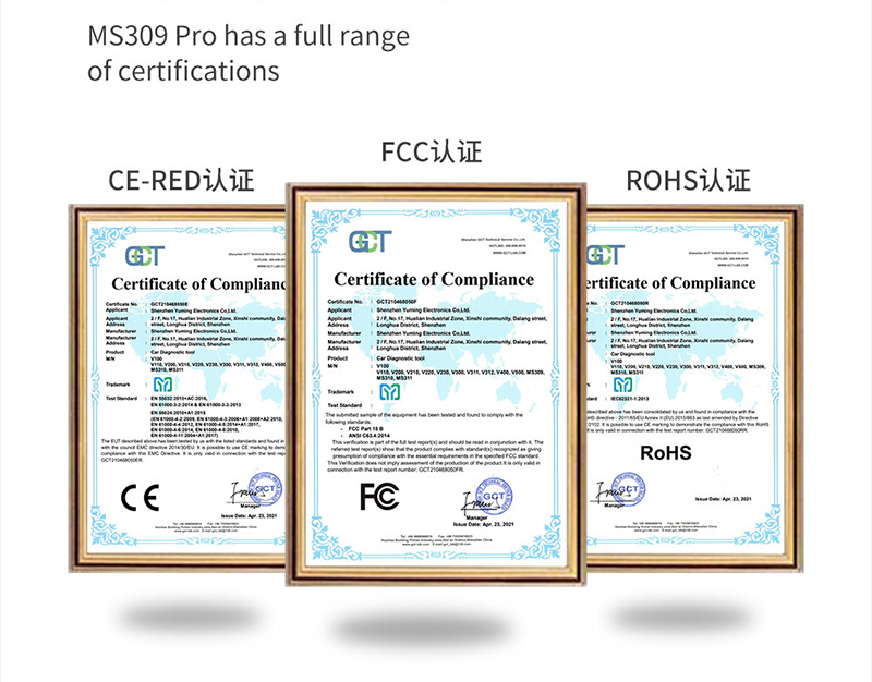 NEW OBDII Code Reader OBD Scanner Tool MS309PRO CAN BUS Car Diagnostic Systems MS309 Pro Reading Card Fault Detector
