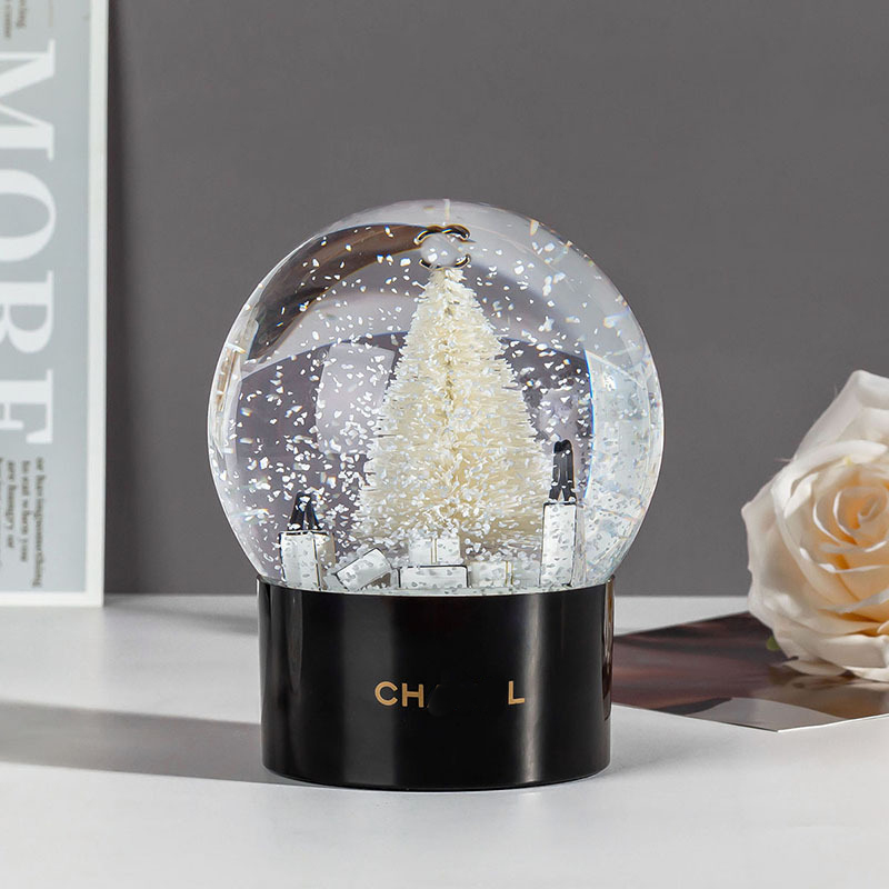 Snow Globe Designer Fashion Letters Indoor Christmas Decorations Car Decoration Crystal Ball With Box For Valentine's Day Girlfriend Gift dh57271