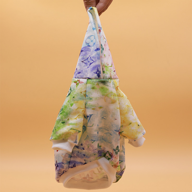 Designer Dog Colorful Tie Dyed Hoodie Classic Presbya Printed Cat Coat Pet Clothes XXS-XXL Free shipping