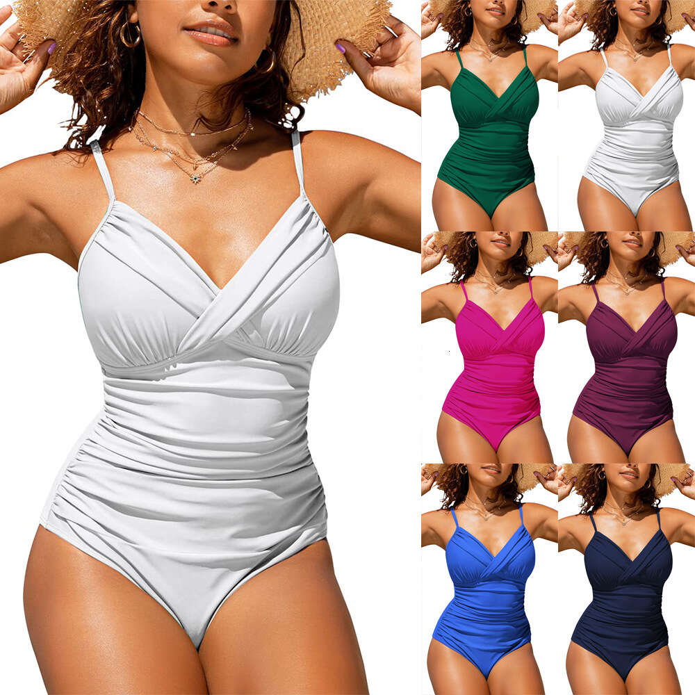 Sexy Women's Swimwear designer bikini swimsuits Sexy Solid Ribbed Women One Piece Swimsuit Female High Waist Bathing Suit Summer Beach Wear Swimm