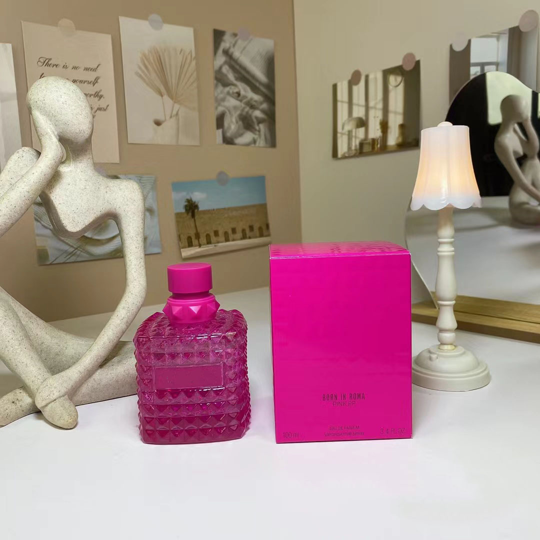 Designer perfume Born in Roma Intense PINK PP Coral Fantasy 100ml Lady Pink perfume Woman Fragarance Floral Spray EDP Charming Intense top Quality Fast Ship