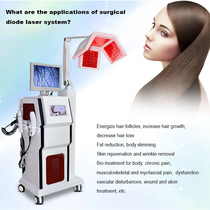 Vertical Anti Hair Loss Diode 650nm Laser Hair ReGrowth Machine Laser Therapy Hair Growth Laser Light Hat for Hair Growth Activate Hair Follicles Mach