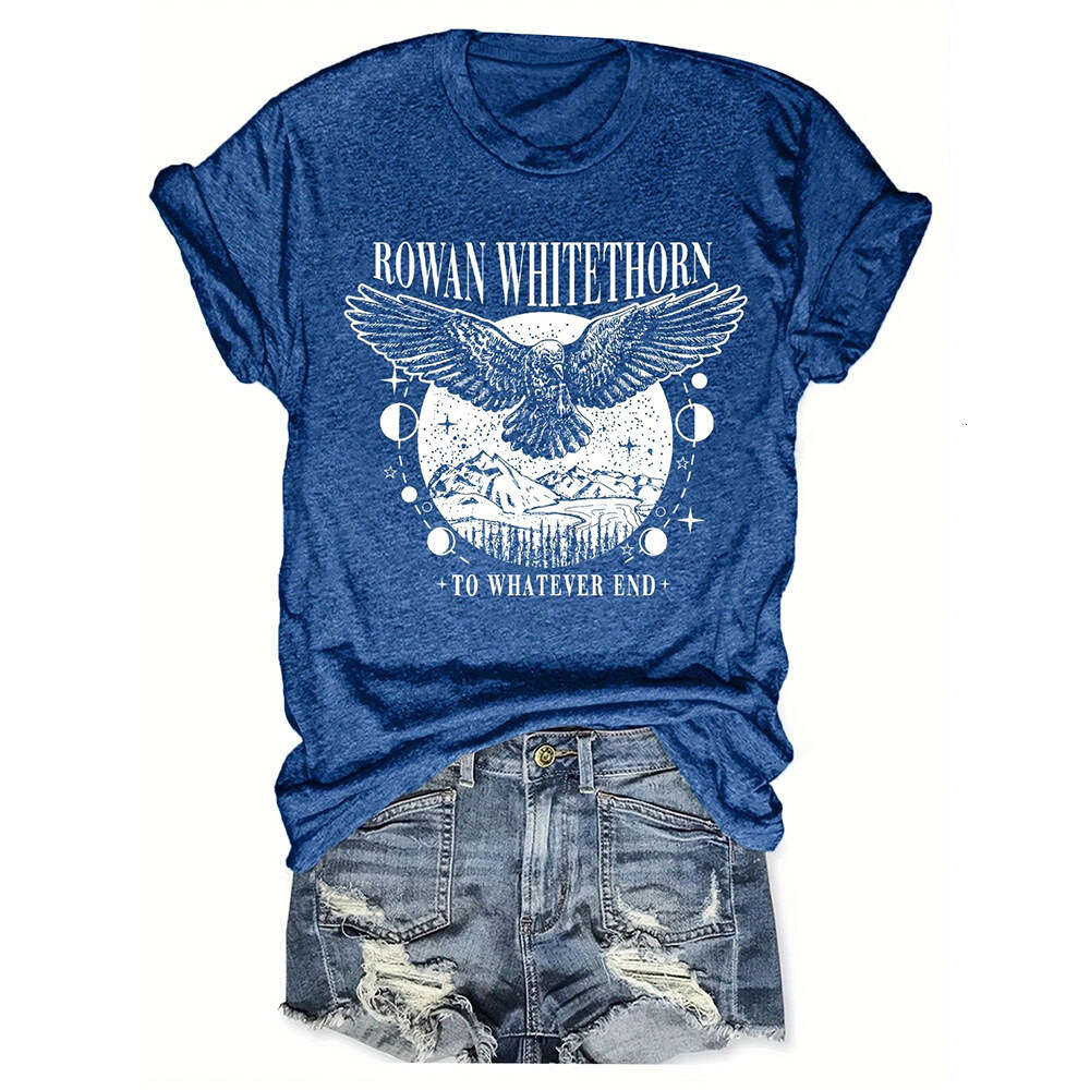 Eagle Letter Print Casual Loose Round Neck Short Sleeve T-shirt Women's Top