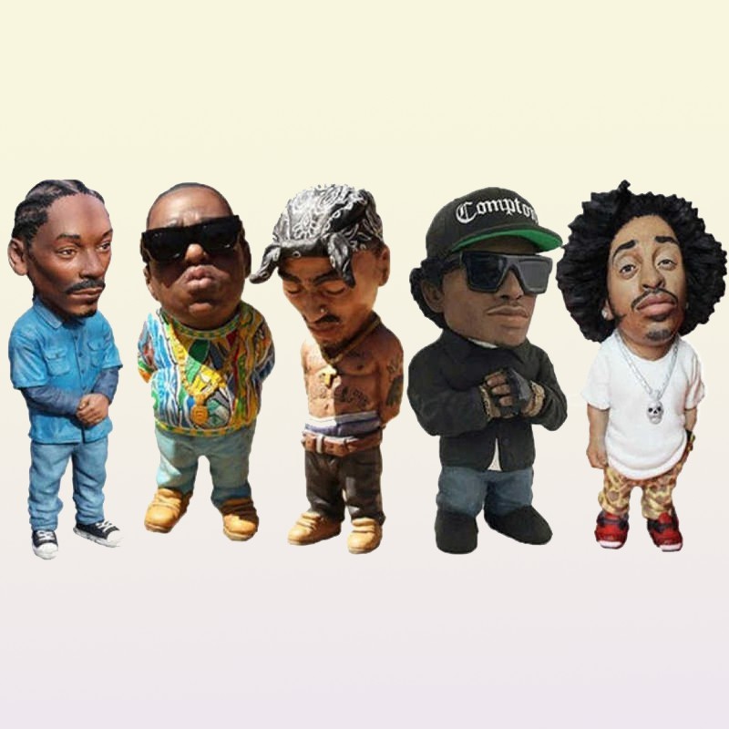 Interior Decorations Rapper Figure Resin Statues Hip Hop Singer Figurine Sculpture Car Ornaments T221215