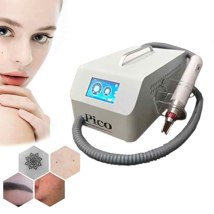 Water-free Nd Yag Picolaser Skin Cleansing Tattoo Remove Eyebrows Eyeline Washing Blackhead Remove Picosecond 3 Probes Small Size Device