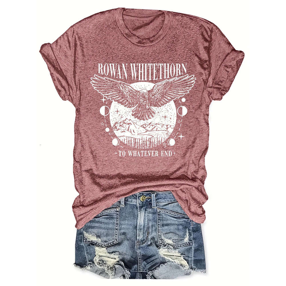 Eagle Letter Print Casual Loose Round Neck Short Sleeve T-shirt Women's Top