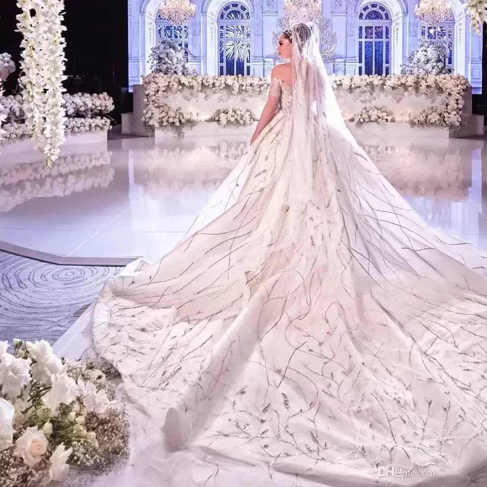 Gorgeous Mermaid With Detachable Train Off Shoulder Lace Bridal Gown Vestidos Backless Dubai Wedding Dresses Plus Size 6660306